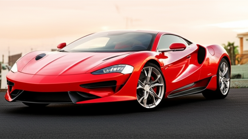 Auto deportivo rojo